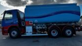 Side View: 2011 Volvo FM370 6x2 fuel tanker with 19,000-liter aluminum tank, 4 compartments, and Gardner Denver metering.