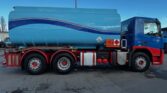 Side View: 2011 Volvo FM370 6x2 fuel tanker with 19,000-liter aluminum tank, 4 compartments, and Gardner Denver metering.