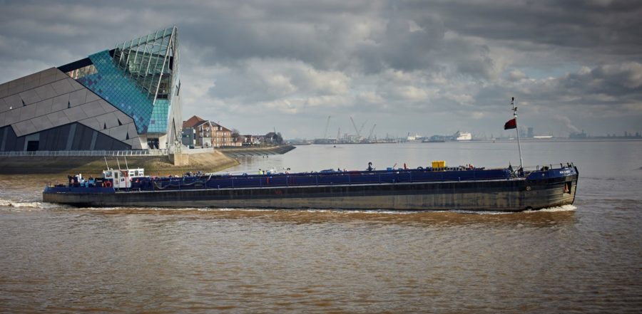 A 55.94-meter fuel barge with seven cargo tanks and a total capacity of 773 cubic meters.