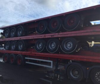 Used SDC Corus Montracon Flatbed Stack 2002-5 Trailer | UK Export to East Africa by Clugston International
