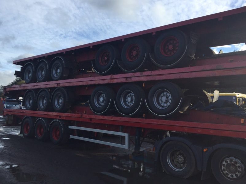 Used SDC Corus Montracon Flatbed Stack 2002-5 Trailer | UK Export to East Africa by Clugston International