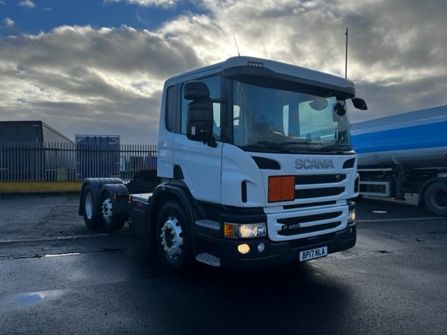 Used 2017 Scania P450 Euro 6 PET REG 6x2 Tractor Unit for Export to Kenya: Reliable & Efficient UK-Sourced Solution for Heavy Haulage.