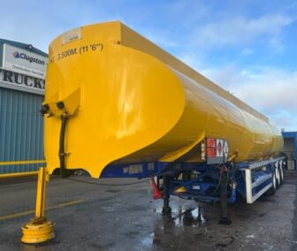 Yellow tanker trailer