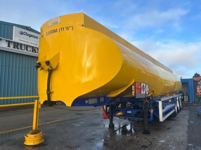 Yellow tanker trailer