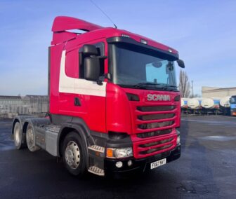 Used 2018 Scania R450 6x2 mid-lift tractor unit, automatic transmission, excellent condition, 497,301km, test valid until 2025