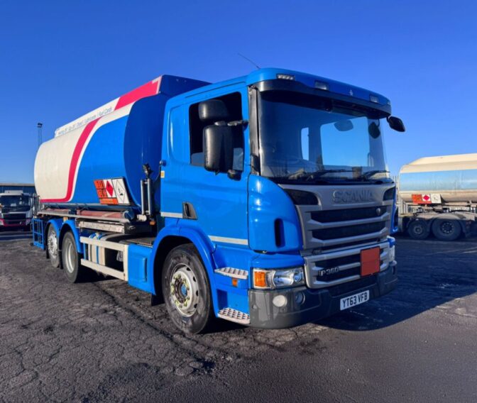 2013 Scania P360 6x2 Fuel Tankers with 20,000L multi-compartment barrel, Euro 5 specification, manual transmission and digital metering system. Fleet of 4 identical tankers available for worldwide export.