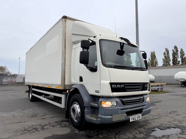 White daf lf box truck ranked in top 10 used trucks for malta, ideal for local distribution and urban deliveries