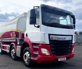 Used DAF CF410 8x4 fuel tanker truck for sale, 25000 litre capacity, Euro 6, export ready commercial vehicle