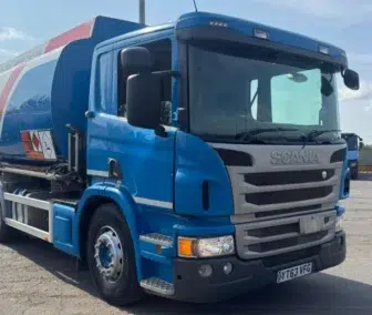 2013 Scania P360 6x2 fuel tanker with 20,000 litre aluminium barrel and Alpeco metering, YT63 VFG. Export only.