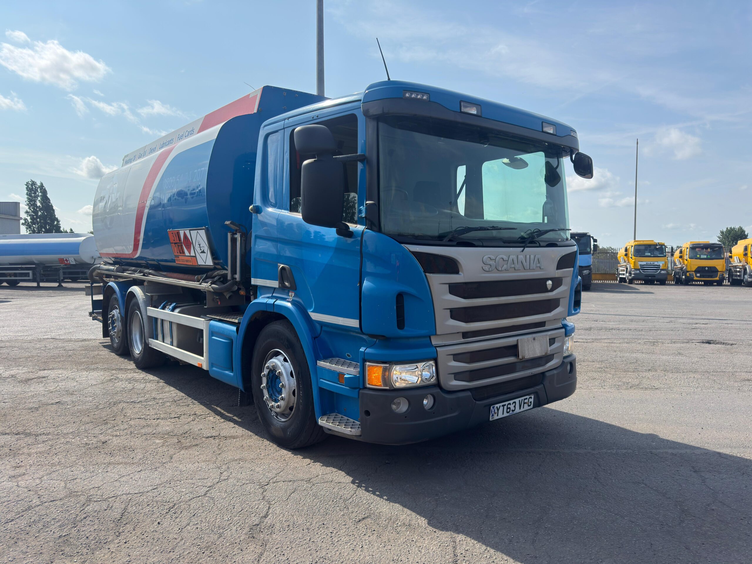 For Sale: 2013 Scania P360 6x2 fuel tanker, 20,000L aluminium barrel with 5 compartments, manual gearbox, Alpeco digital metering system & 506,499 km. Worldwide shipping available. Call or WhatsApp Paul on: +44 7712 674458