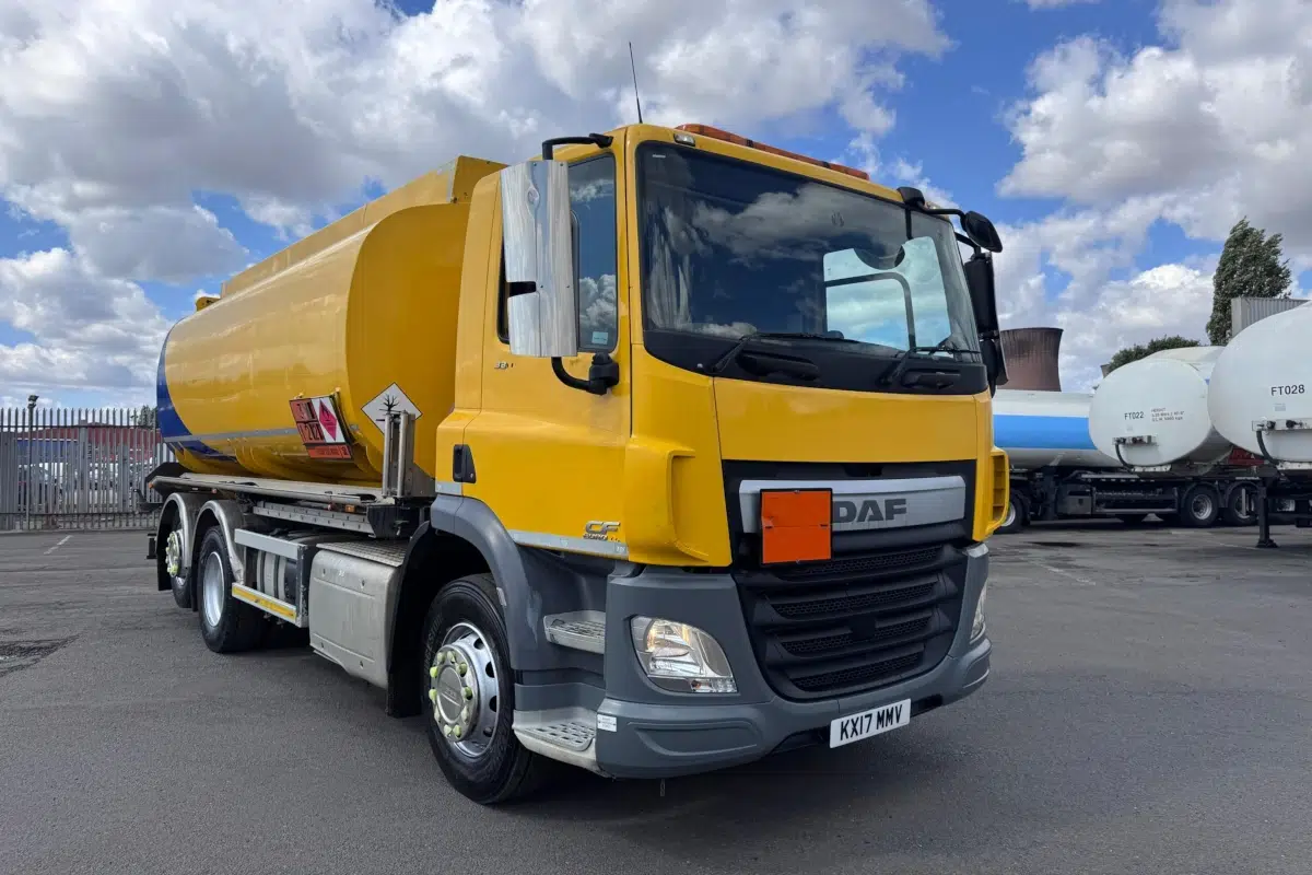 Used 2017 DAF CF330 6x2 Euro 6 fuel tanker truck with 19,000 litre aluminium tank for sale in the UK
