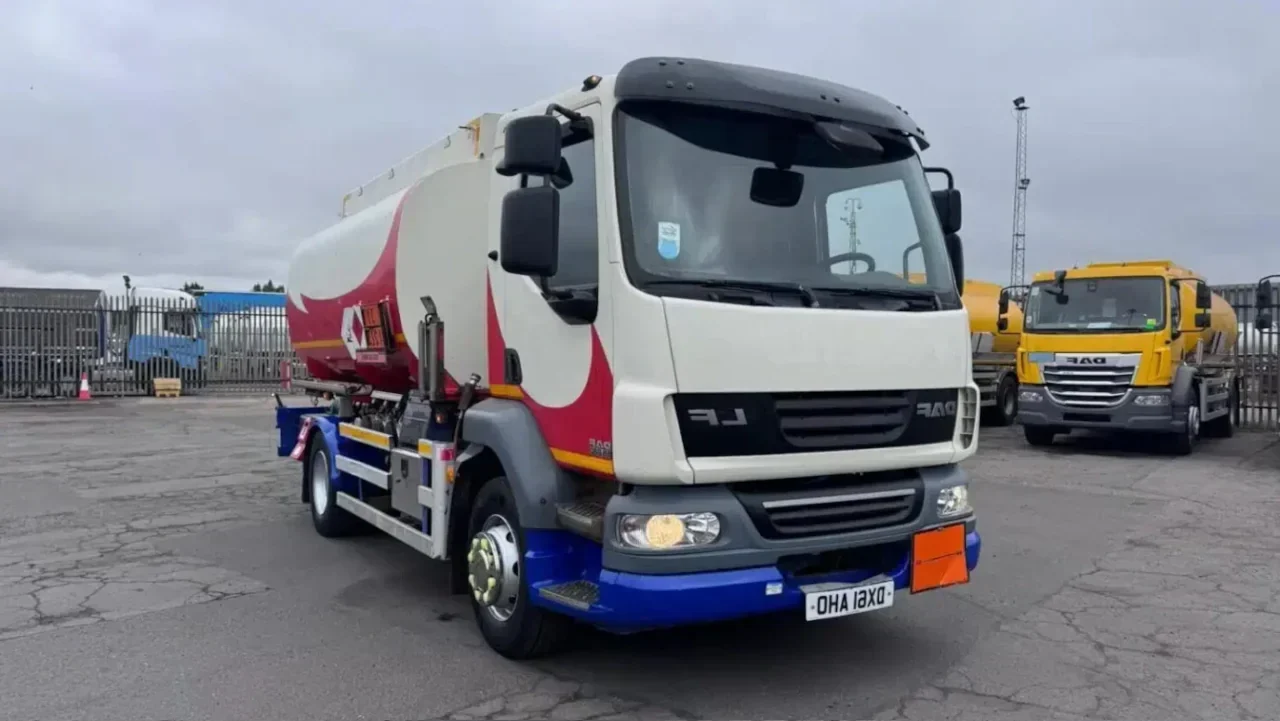 A 2011 DAF LF55.220 4x2 mini fuel tanker truck. Click to play a video tour of this used DAF truck for sale.