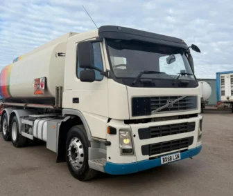 2008 Volvo FM440 6x2 fuel tanker truck, parked in commercial vehicle export yard