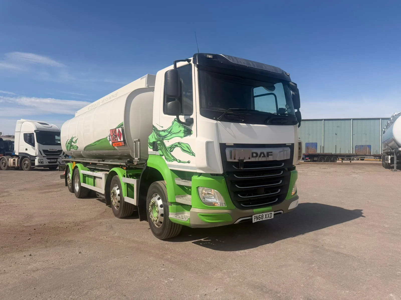 2019 DAF CF430 8x2 fuel tanker with 25,000 litre aluminium barrel and Emco Wheaton metering, PN68 XXD, available for worldwide export from Clugston International.